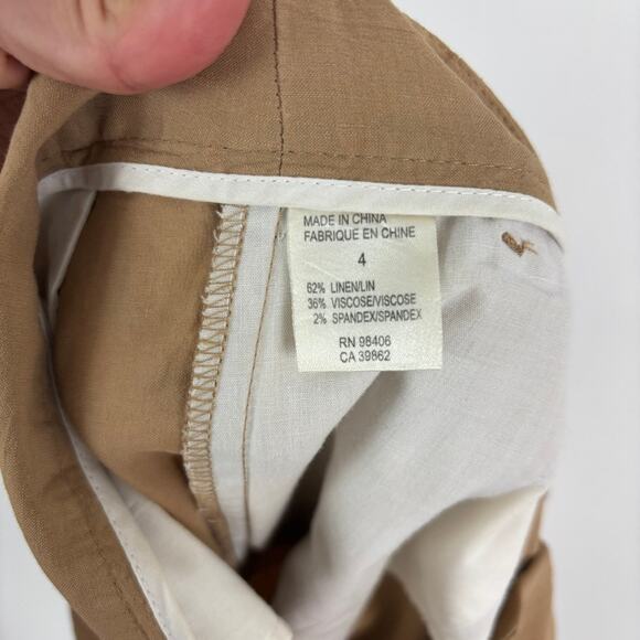 QUIET LUXURY Theory Linen Bermuda Shorts – Tailored Utility Office – Size 4 - Picture 7 of 7